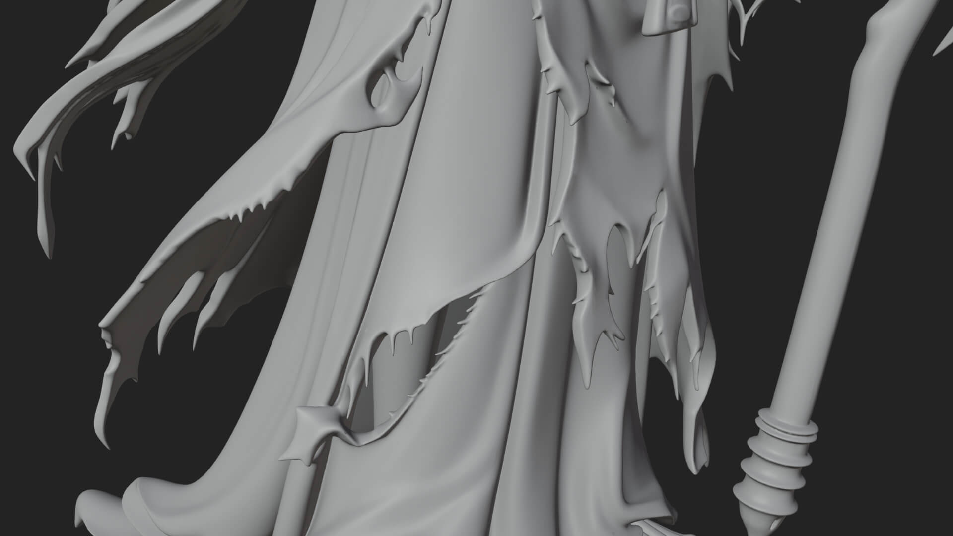 Winged Skeleton Reaper Statue Design 2 3D Print Model 3D Model
