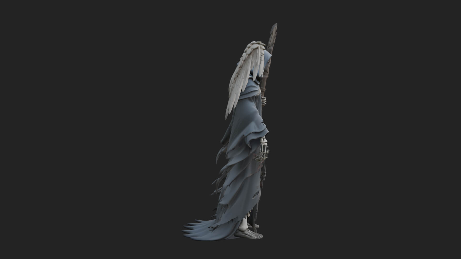 Winged Skeleton Reaper Statue Design 3 3D Print Model 3D Model
