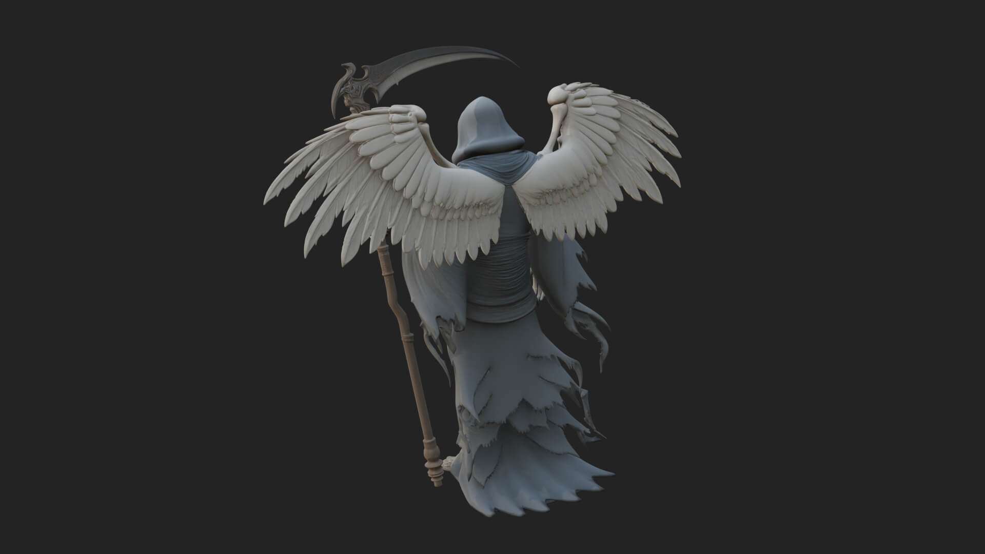 Winged Skeleton Reaper Statue Design 3 3D Print Model 3D Model