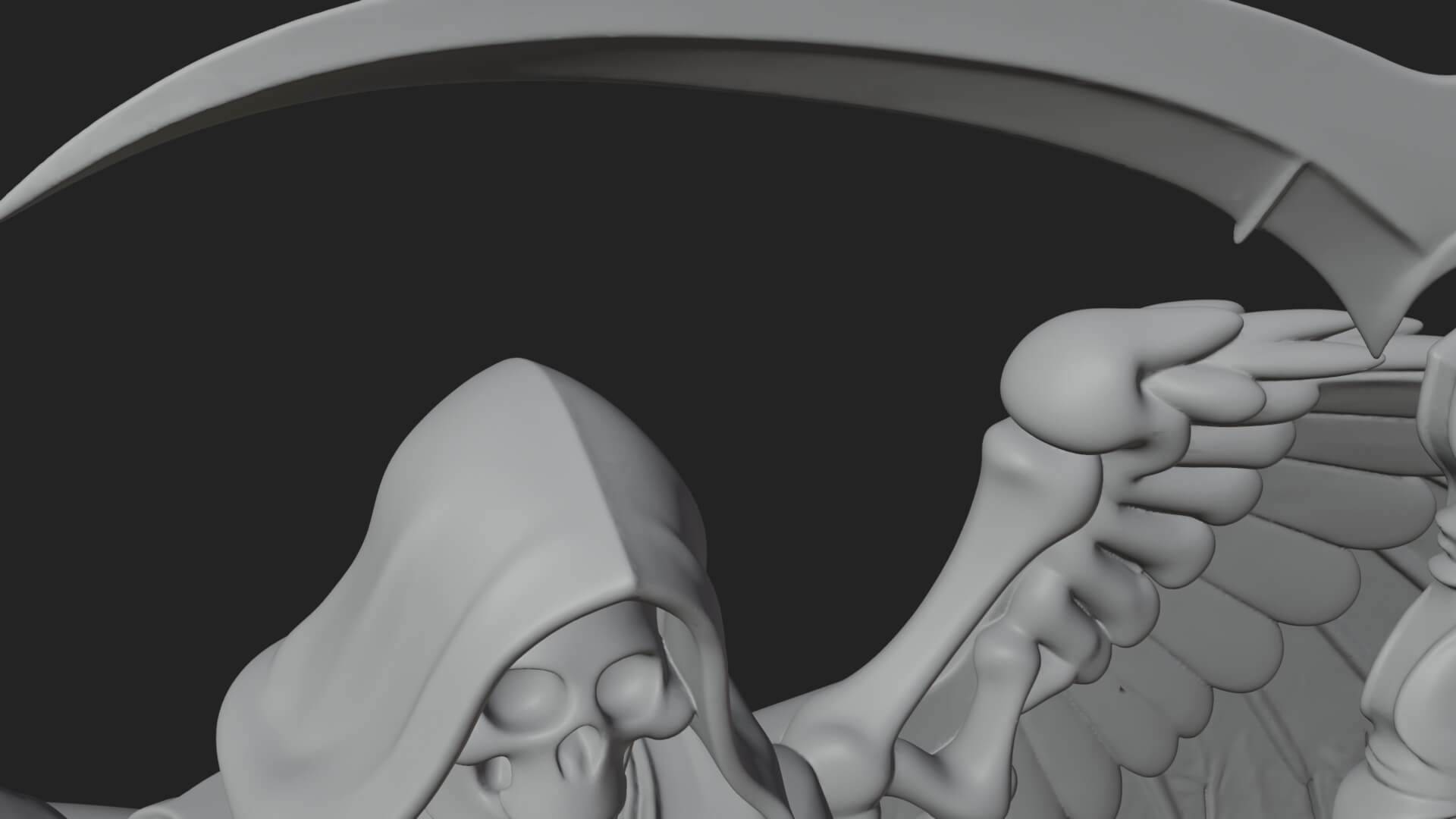 Winged Skeleton Reaper Statue Design 3 3D Print Model 3D Model