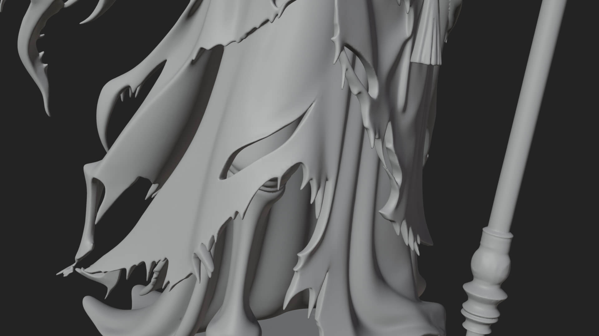 Winged Skeleton Reaper Statue Design 3 3D Print Model 3D Model