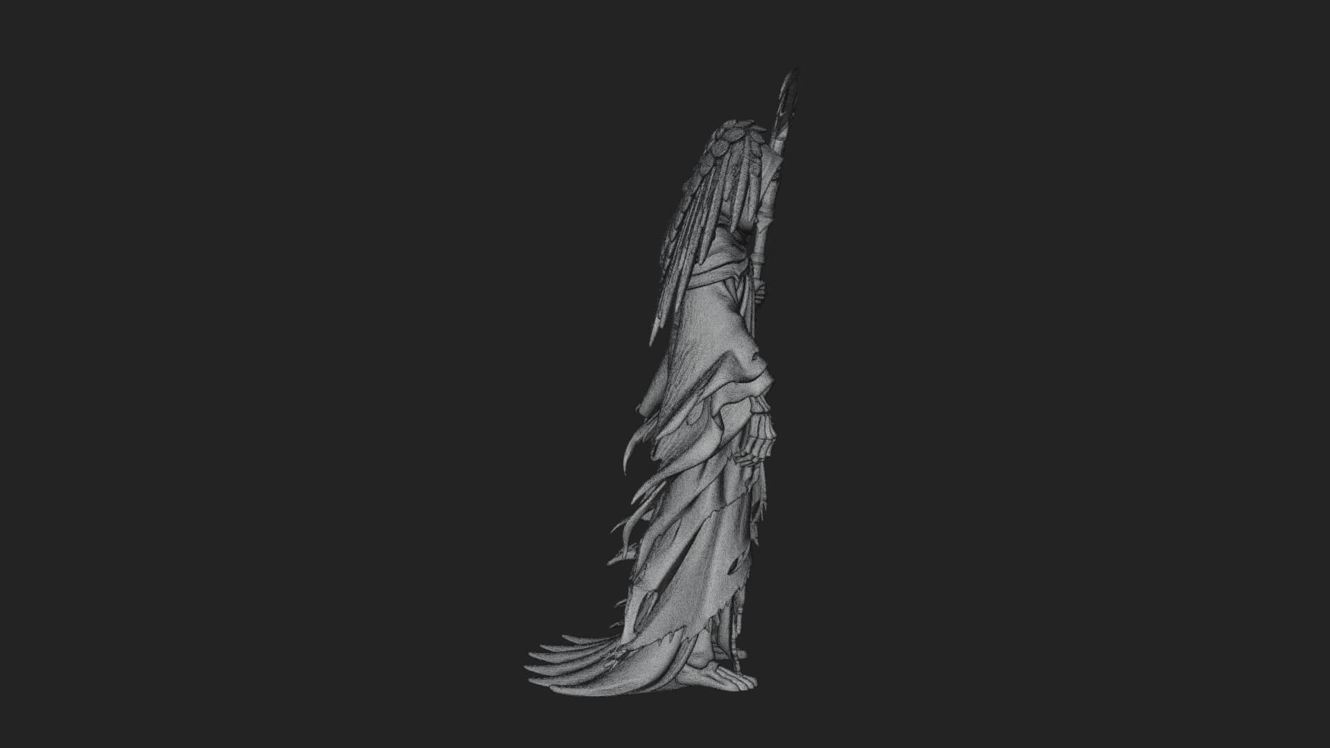 Winged Skeleton Reaper Statue Design 3 3D Print Model 3D Model