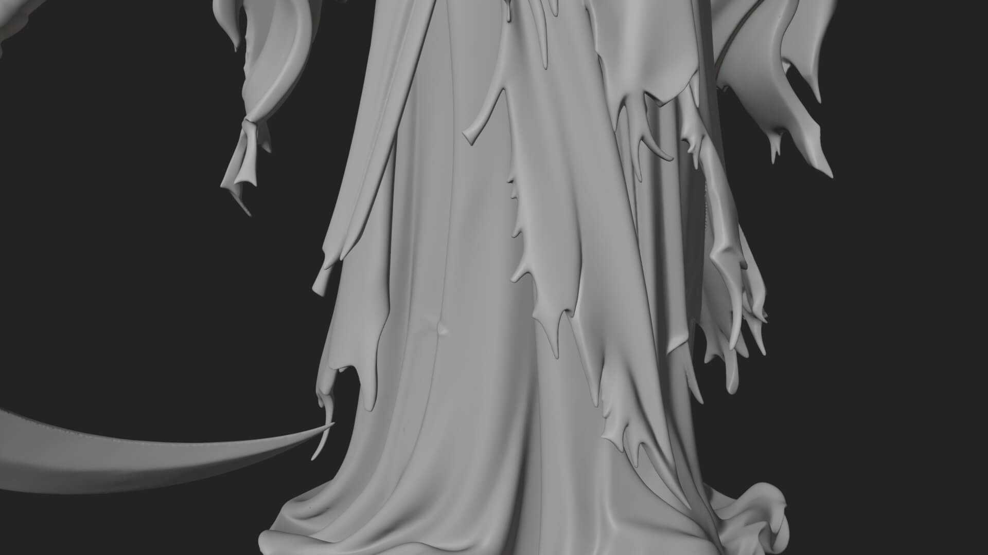 Winged Skeleton Reaper Statue Design 4 3D Print Model 3D Model