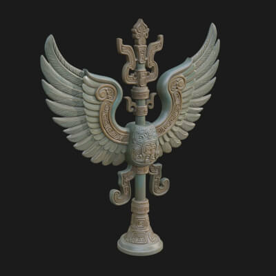 Winged Totem Ornament Design 3 3d Print Model