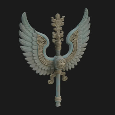 Winged Totem Ornament Design 4 3D Print Model