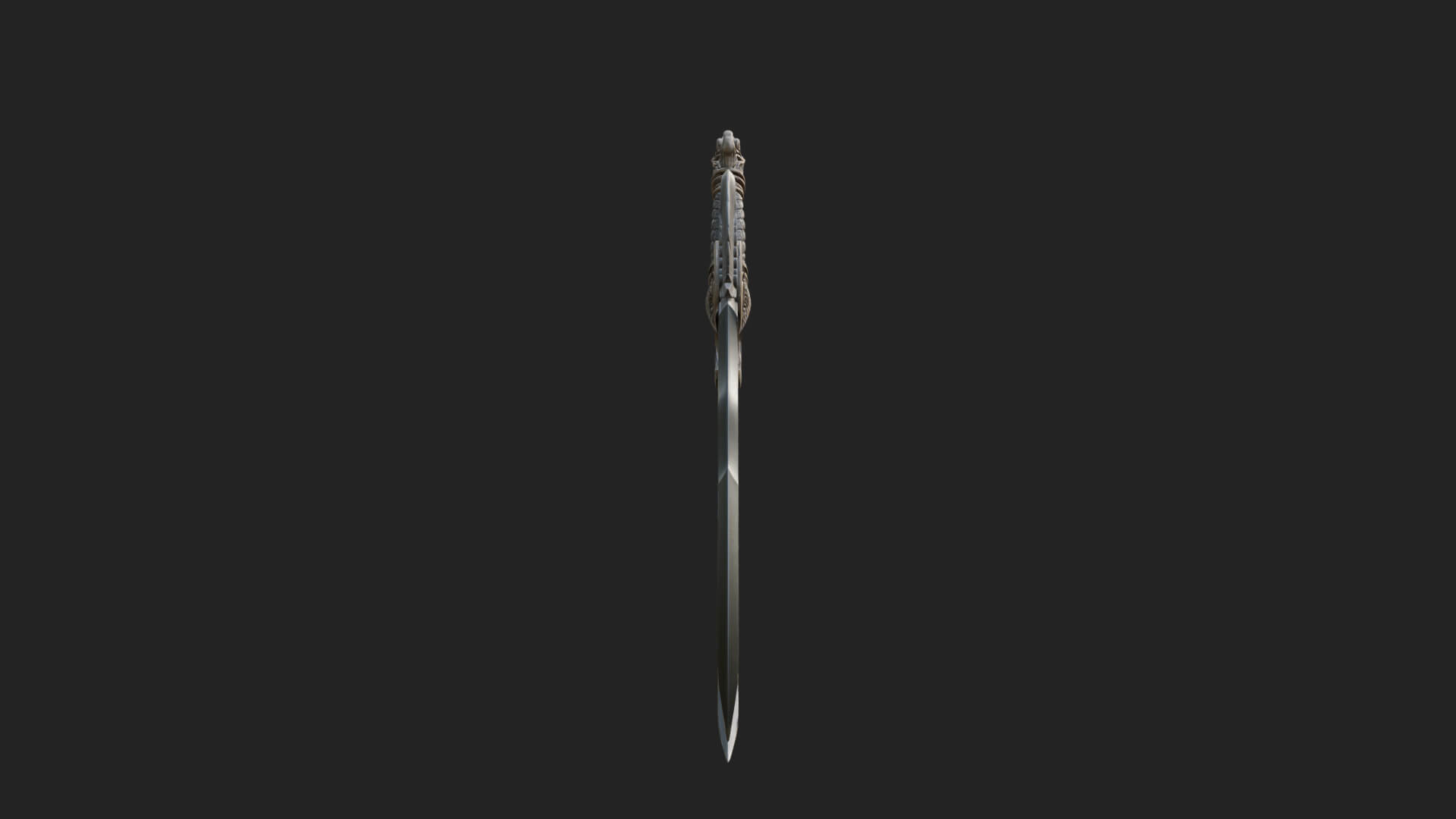 Winged Triple Blade Sword Model Design 2 3D Print Model 3D Model
