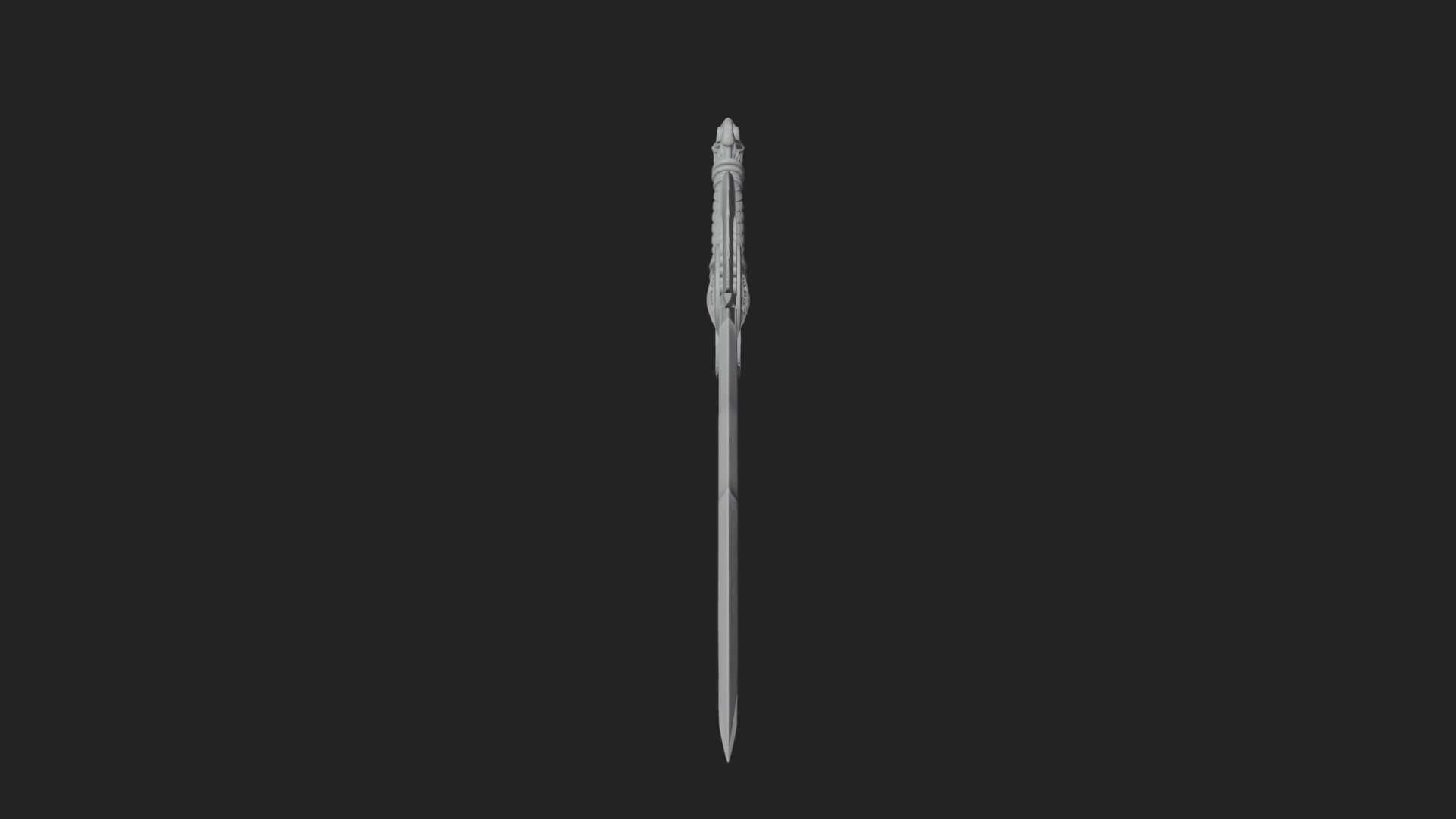 Winged Triple Blade Sword Model Design 2 3D Print Model 3D Model