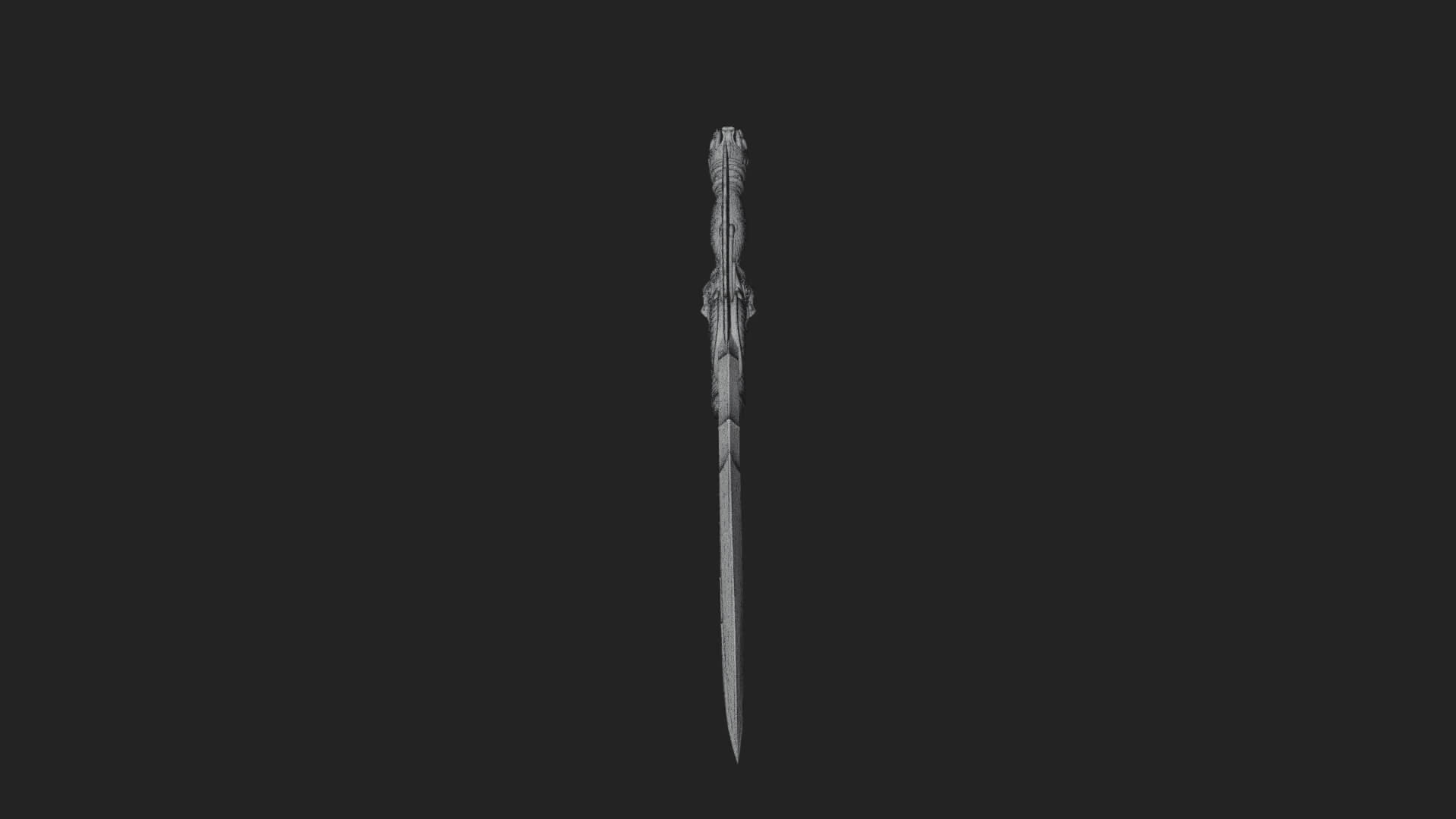 Winged Triple Blade Sword Model Design 4 3D Print Model 3D Model