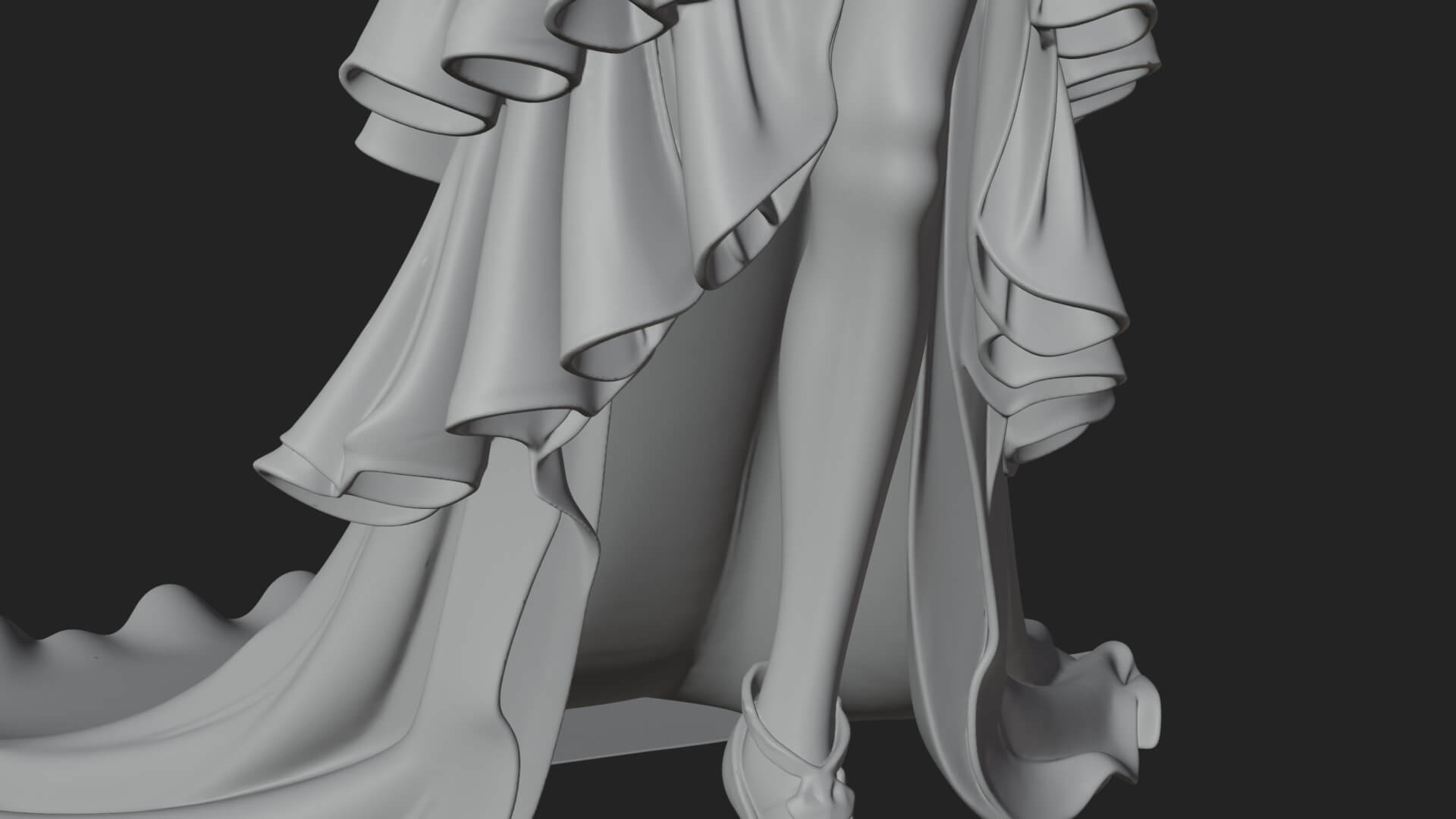 Winged Vampire Queen Statue Design 2 3D Print Model 3D Model