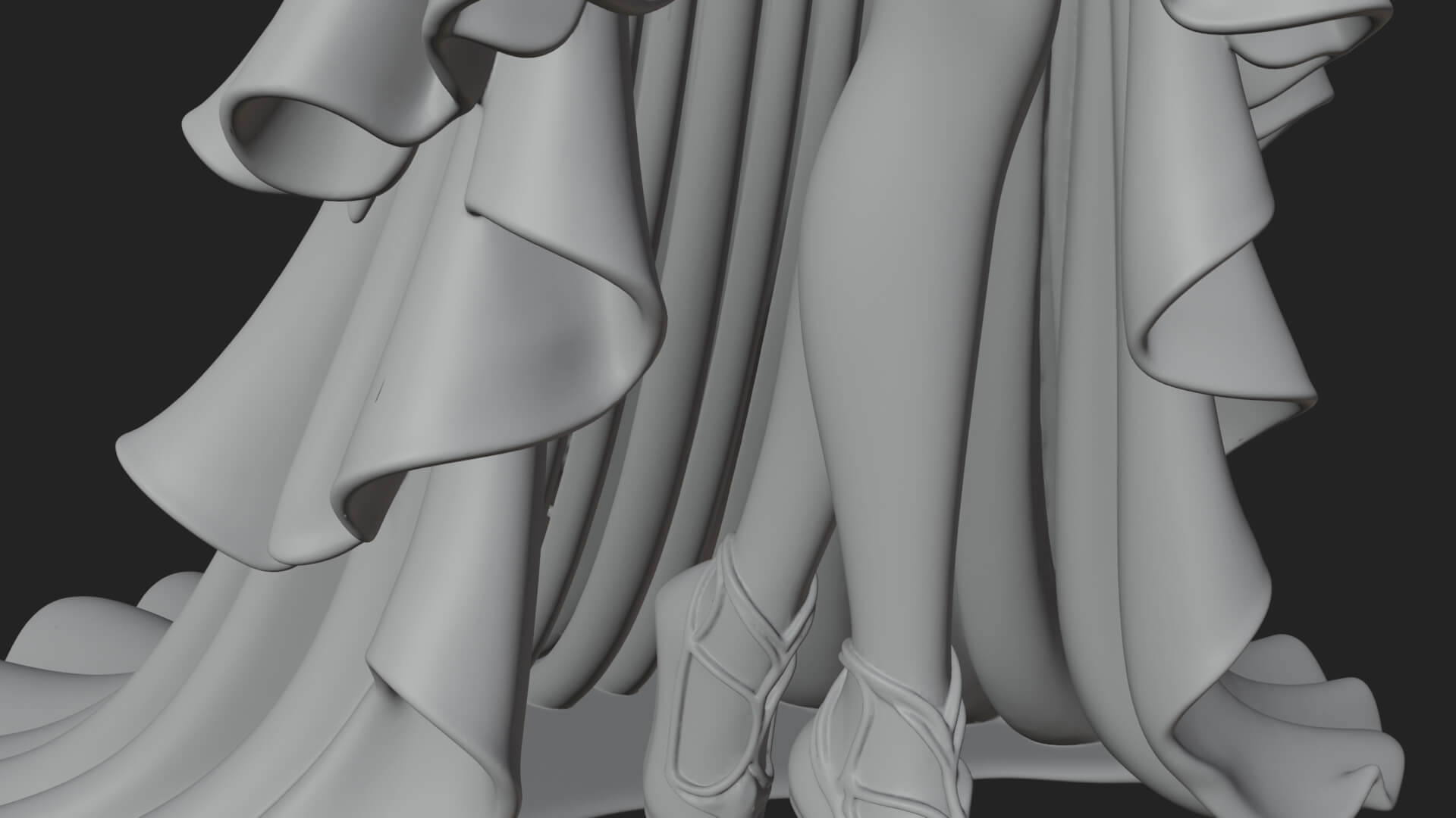 Winged Vampire Queen Statue Design 4 3D Print Model 3D Model