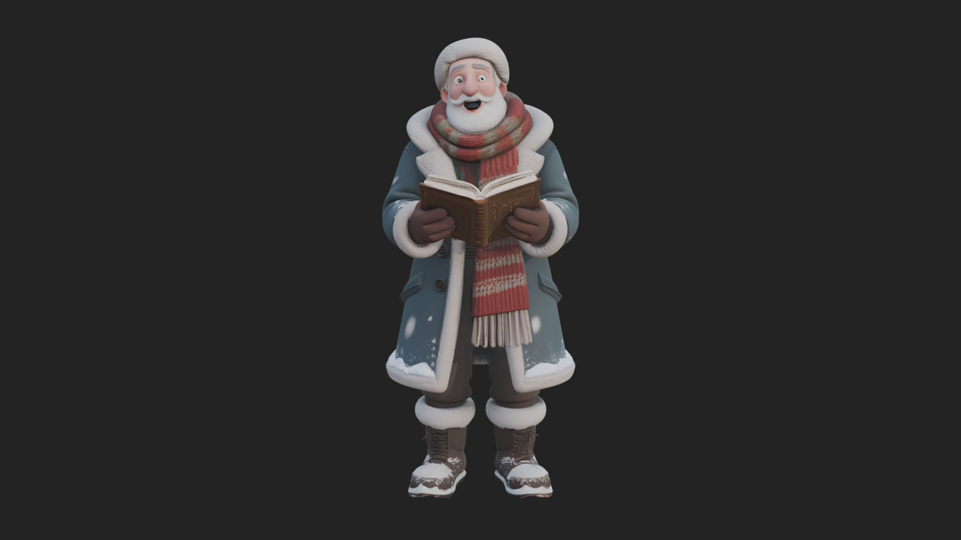 Winter Santa with Book Statue Design 1 3D Print Model 3D Model