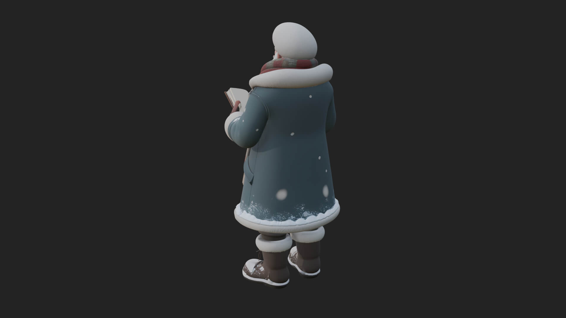 Winter Santa with Book Statue Design 1 3D Print Model 3D Model