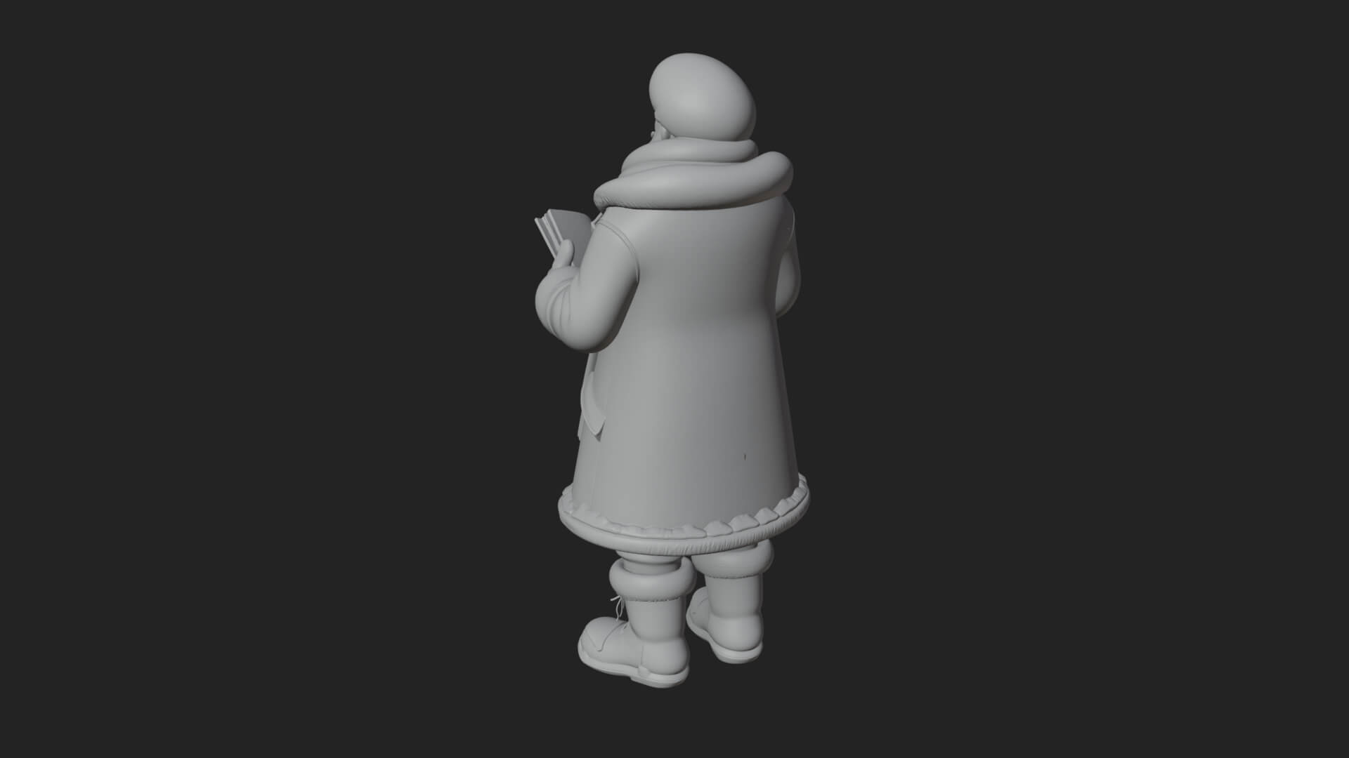 Winter Santa with Book Statue Design 1 3D Print Model 3D Model