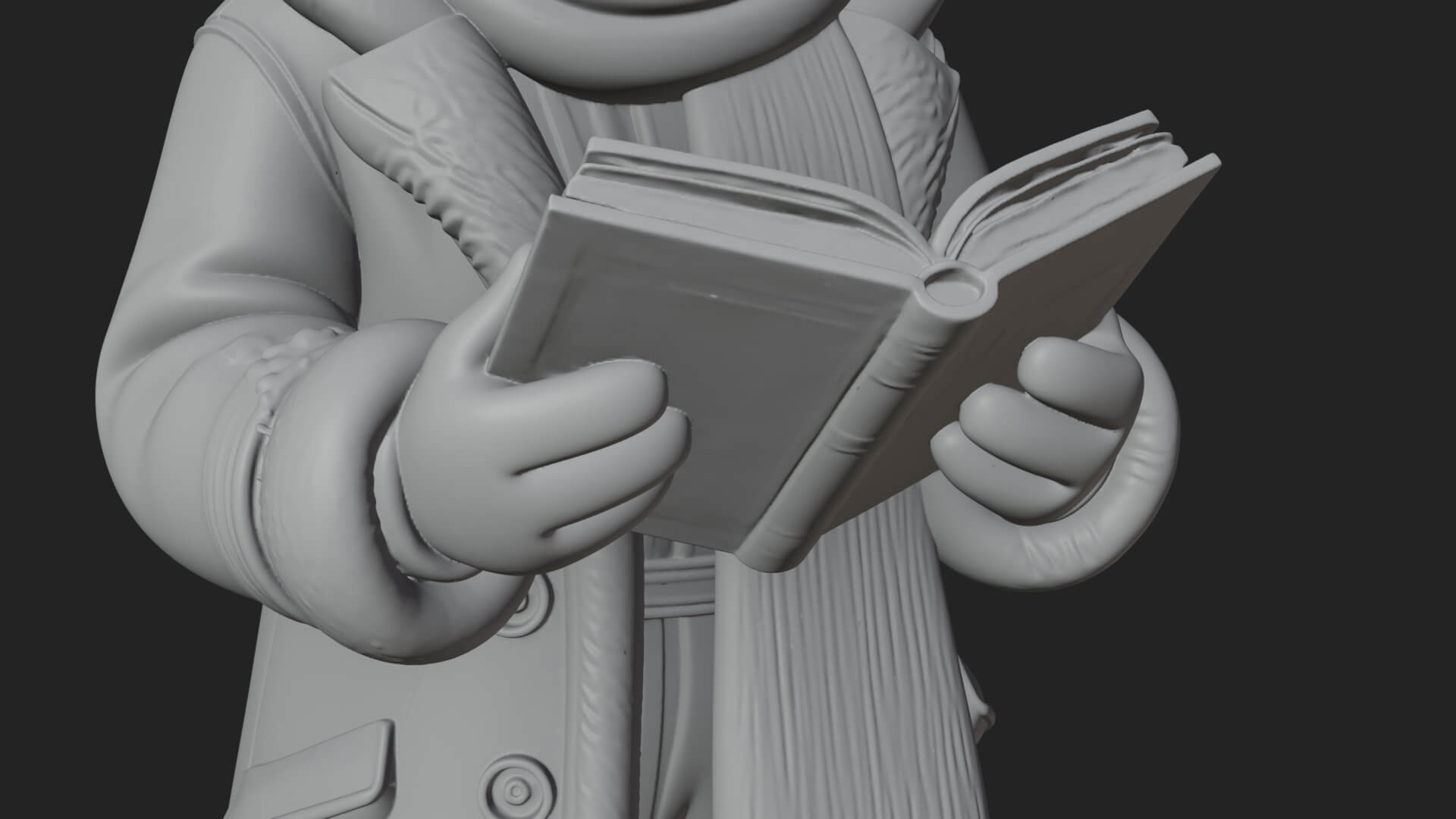 Winter Santa with Book Statue Design 1 3D Print Model 3D Model