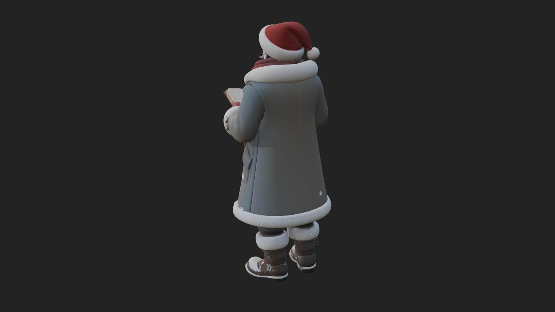 Winter Santa with Book Statue Design 2 3D Print Model 3D Model