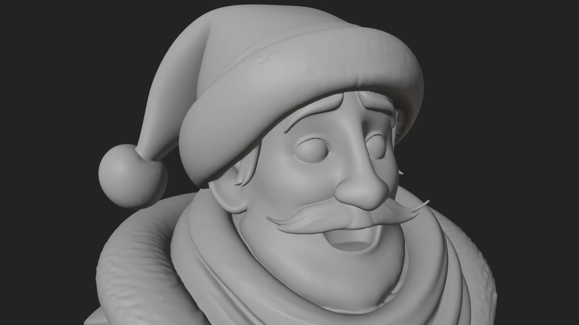 Winter Santa with Book Statue Design 2 3D Print Model 3D Model