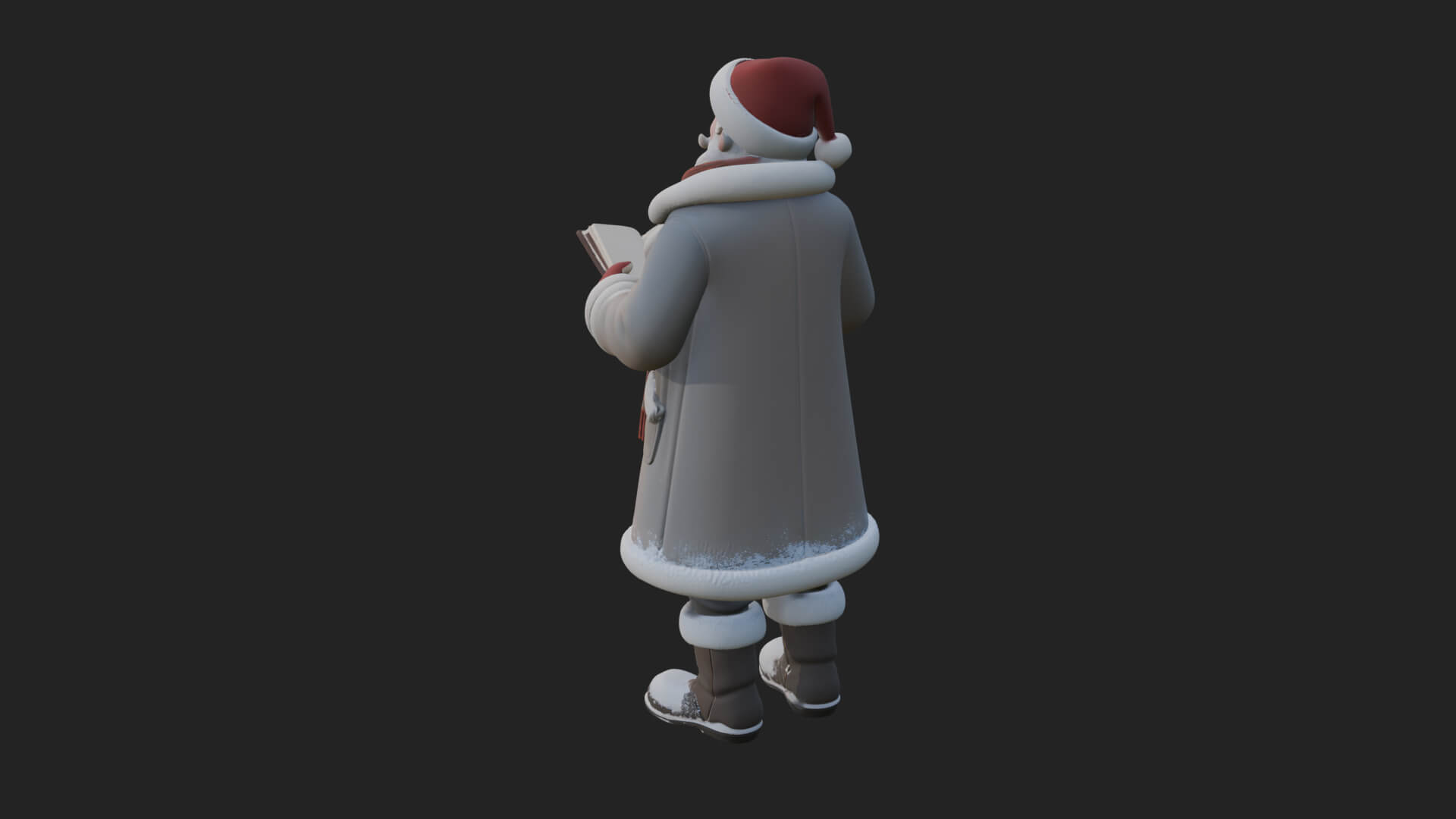 Winter Santa with Book Statue Design 3 3D Print Model 3D Model