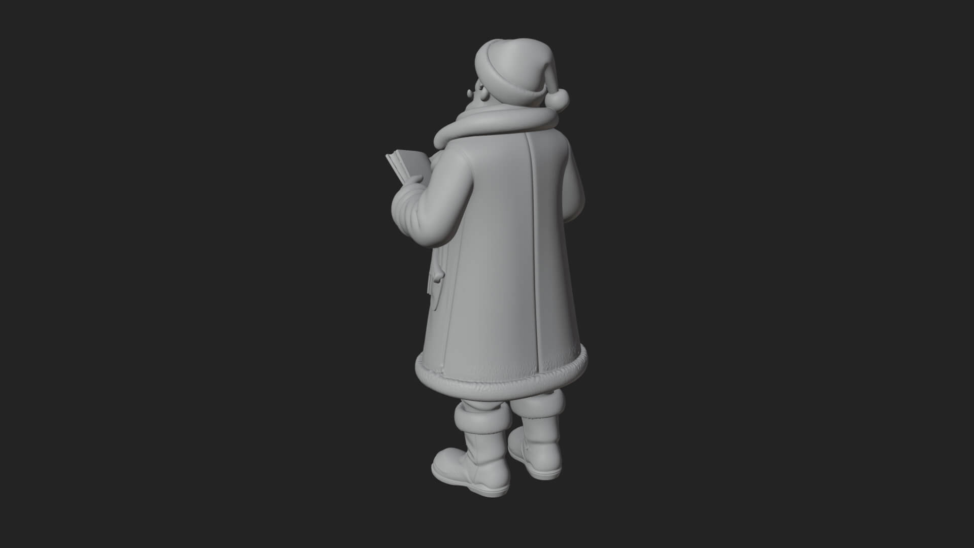 Winter Santa with Book Statue Design 3 3D Print Model 3D Model