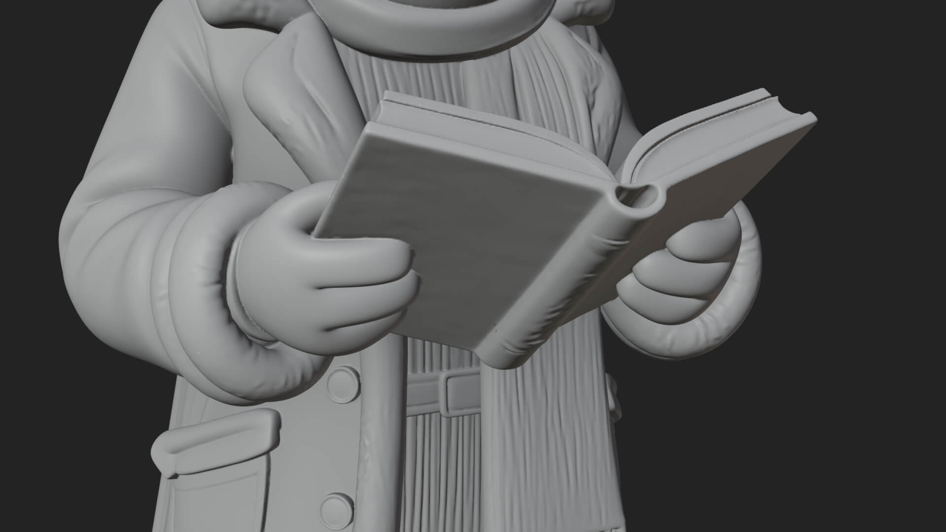 Winter Santa with Book Statue Design 3 3D Print Model 3D Model