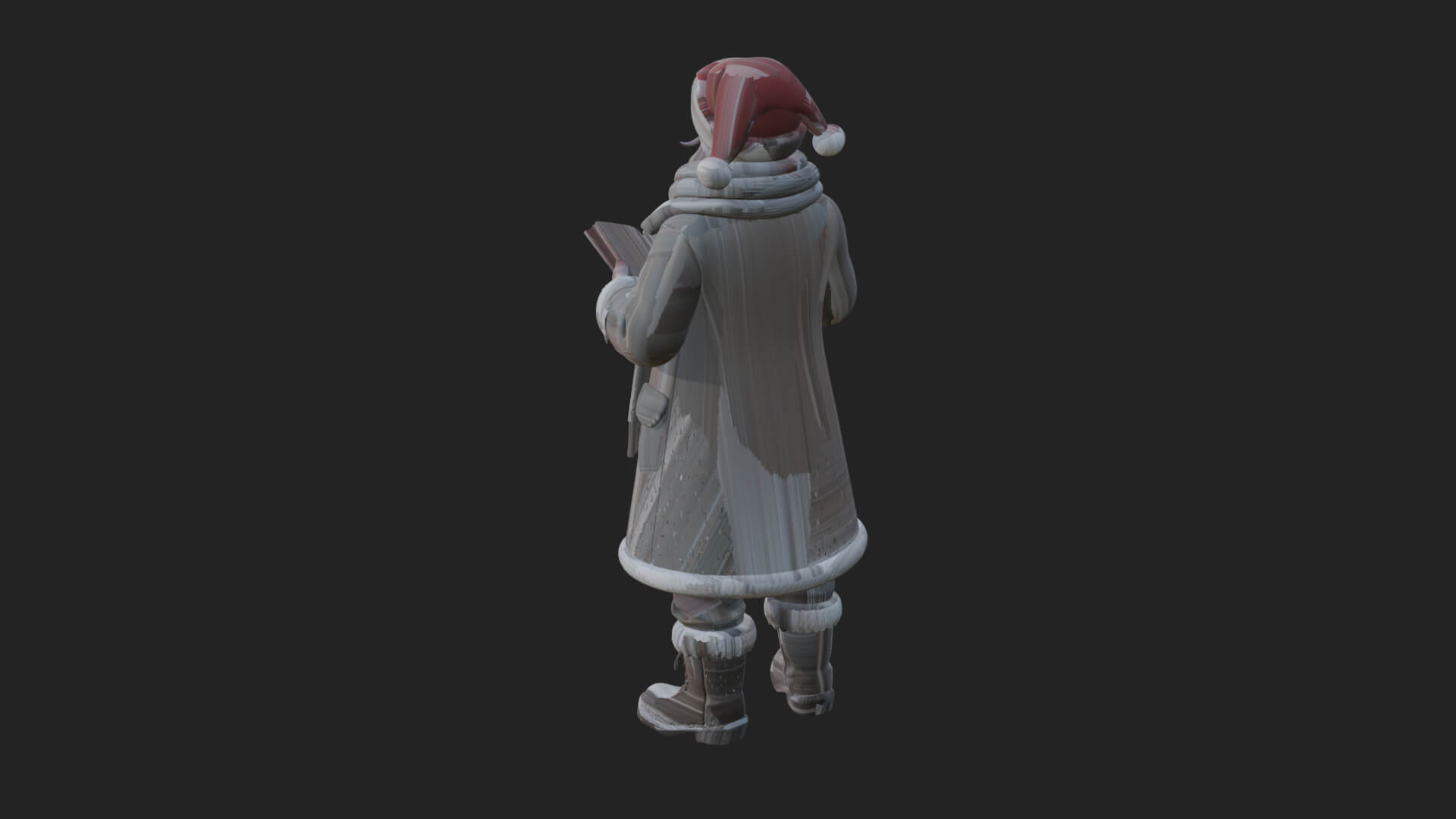 Winter Santa with Book Statue Design 4 3D Print Model 3D Model