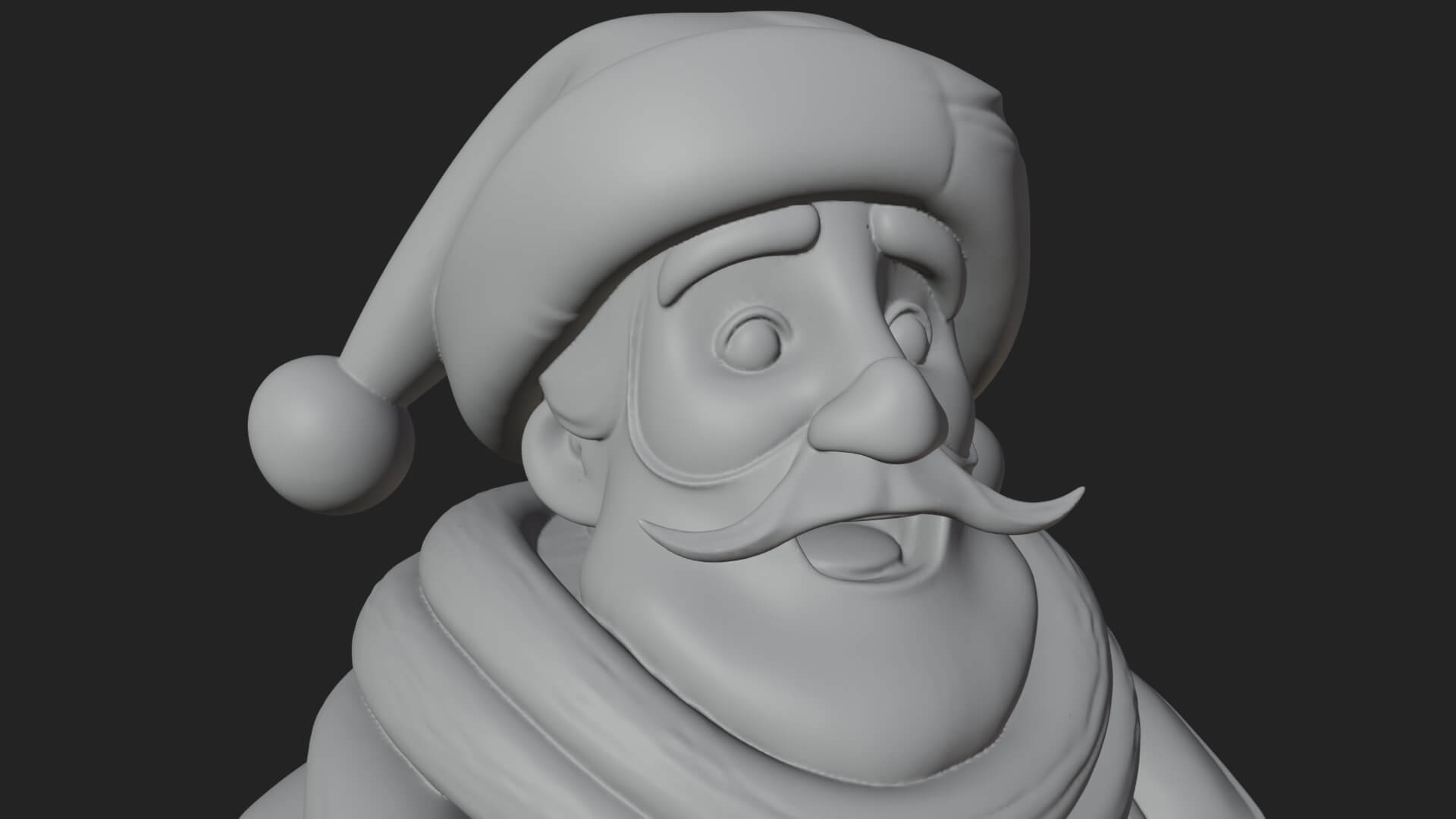 Winter Santa with Book Statue Design 4 3D Print Model 3D Model
