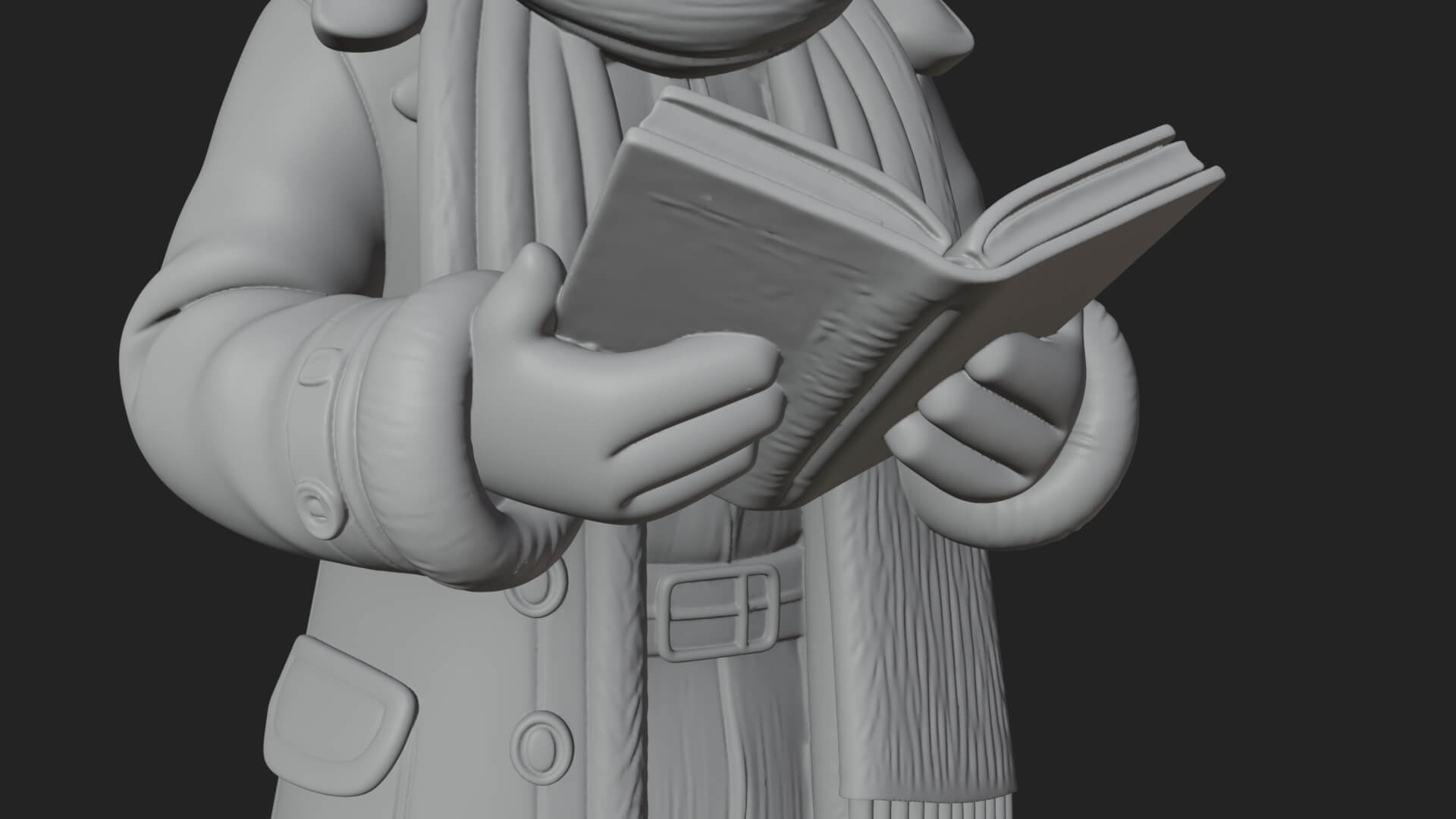 Winter Santa with Book Statue Design 4 3D Print Model 3D Model