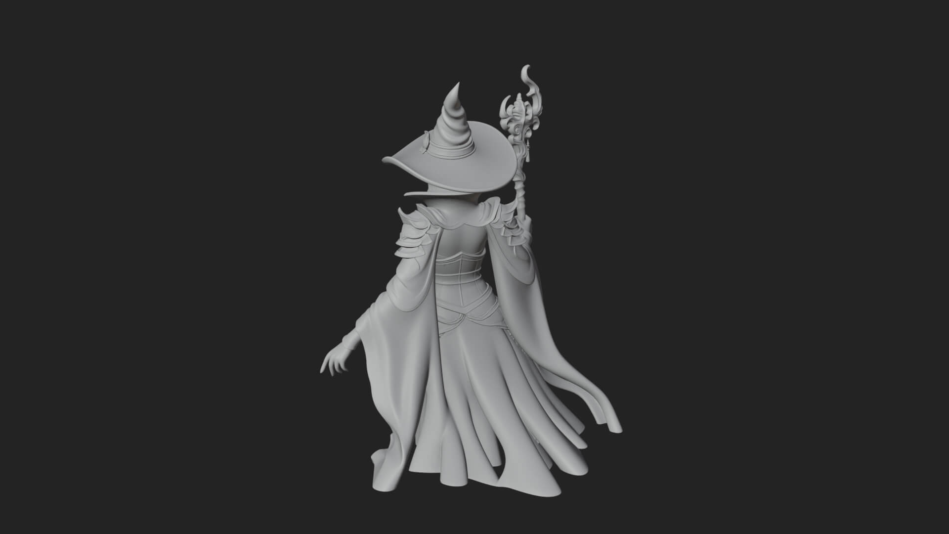 Witch Hat Sorcerer Statue Design 10 3D Print Model 3D Model