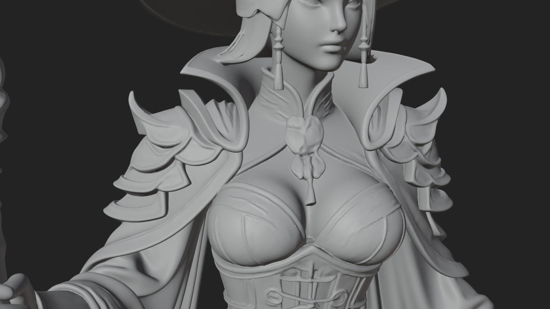 Witch Hat Sorcerer Statue Design 10 3D Print Model 3D Model