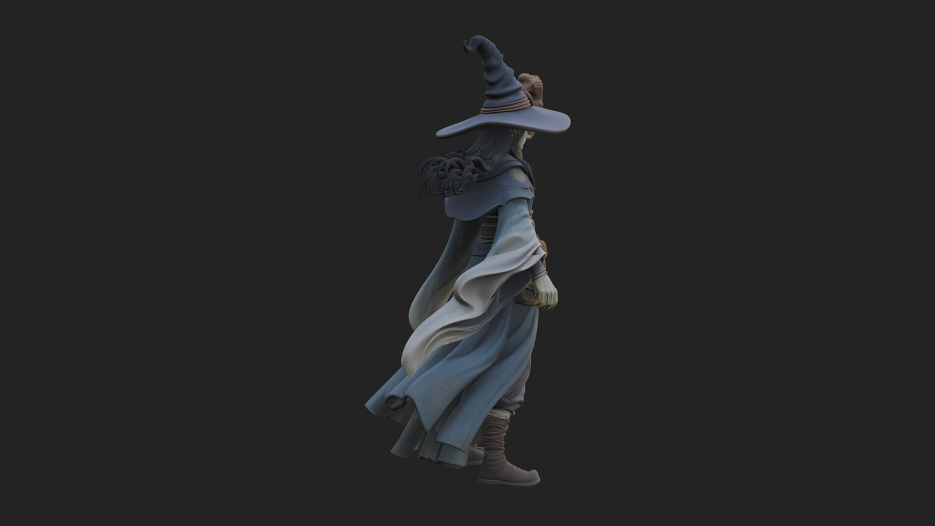 Witch Hat Sorcerer Statue Design 11 3D Print Model 3D Model