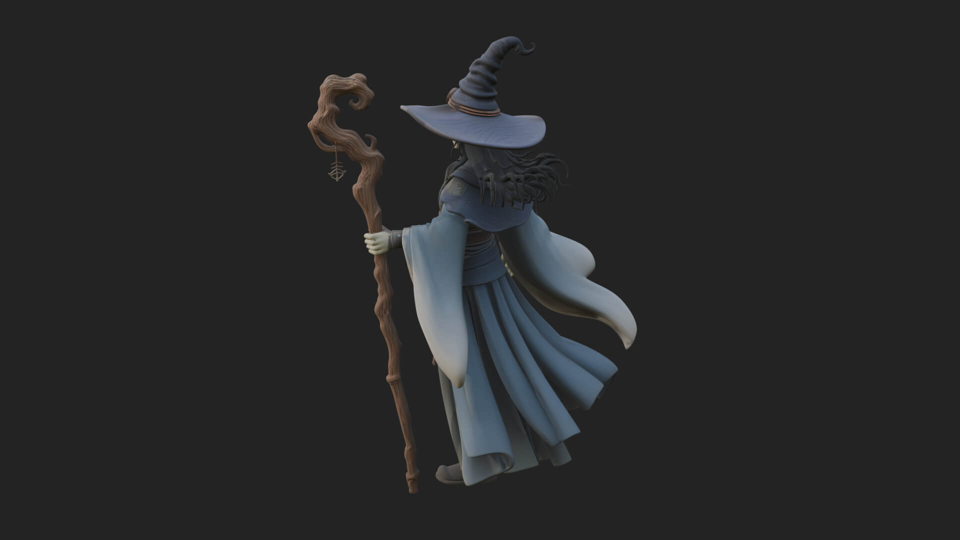 Witch Hat Sorcerer Statue Design 11 3D Print Model 3D Model