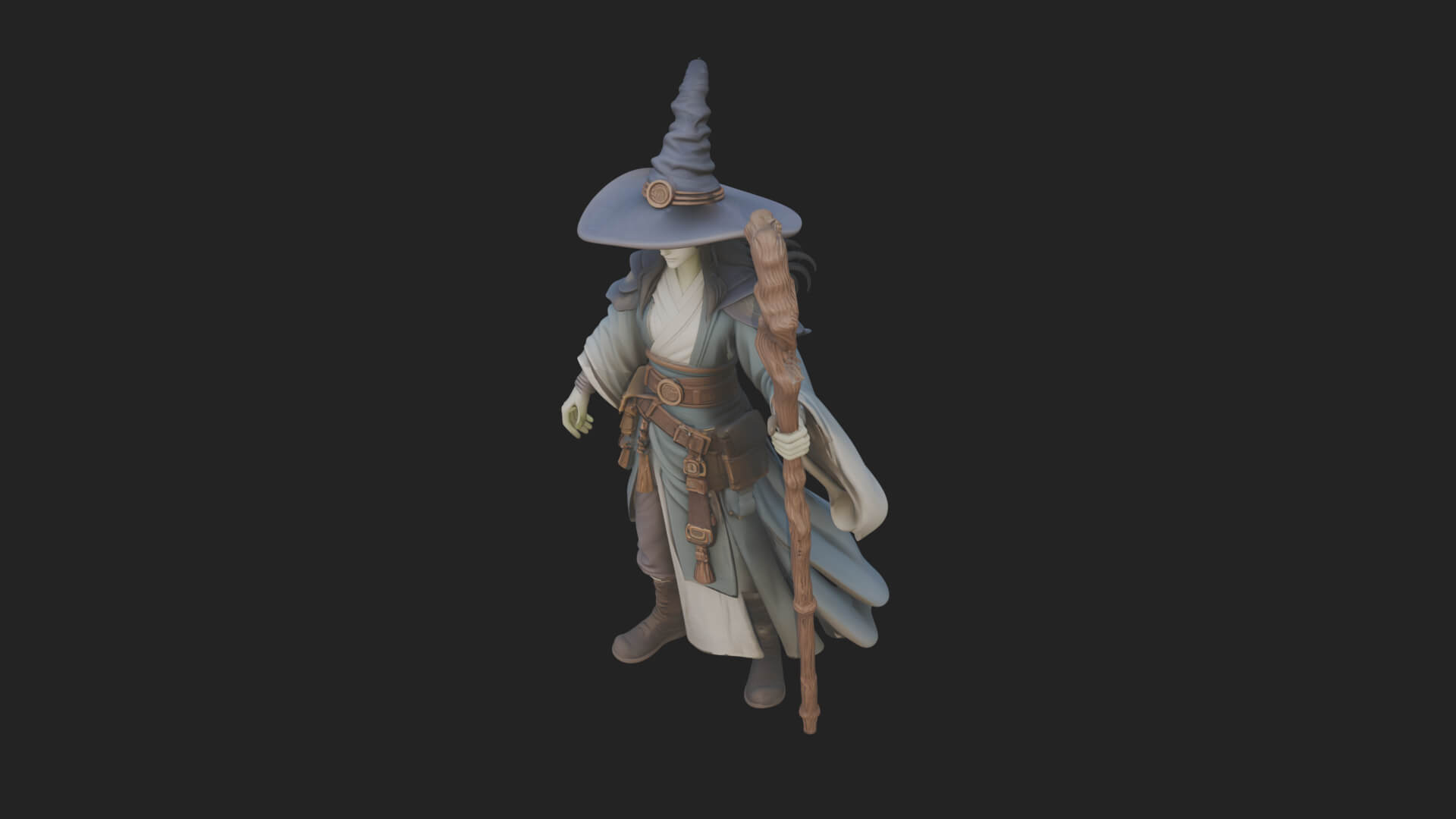 Witch Hat Sorcerer Statue Design 11 3D Print Model 3D Model