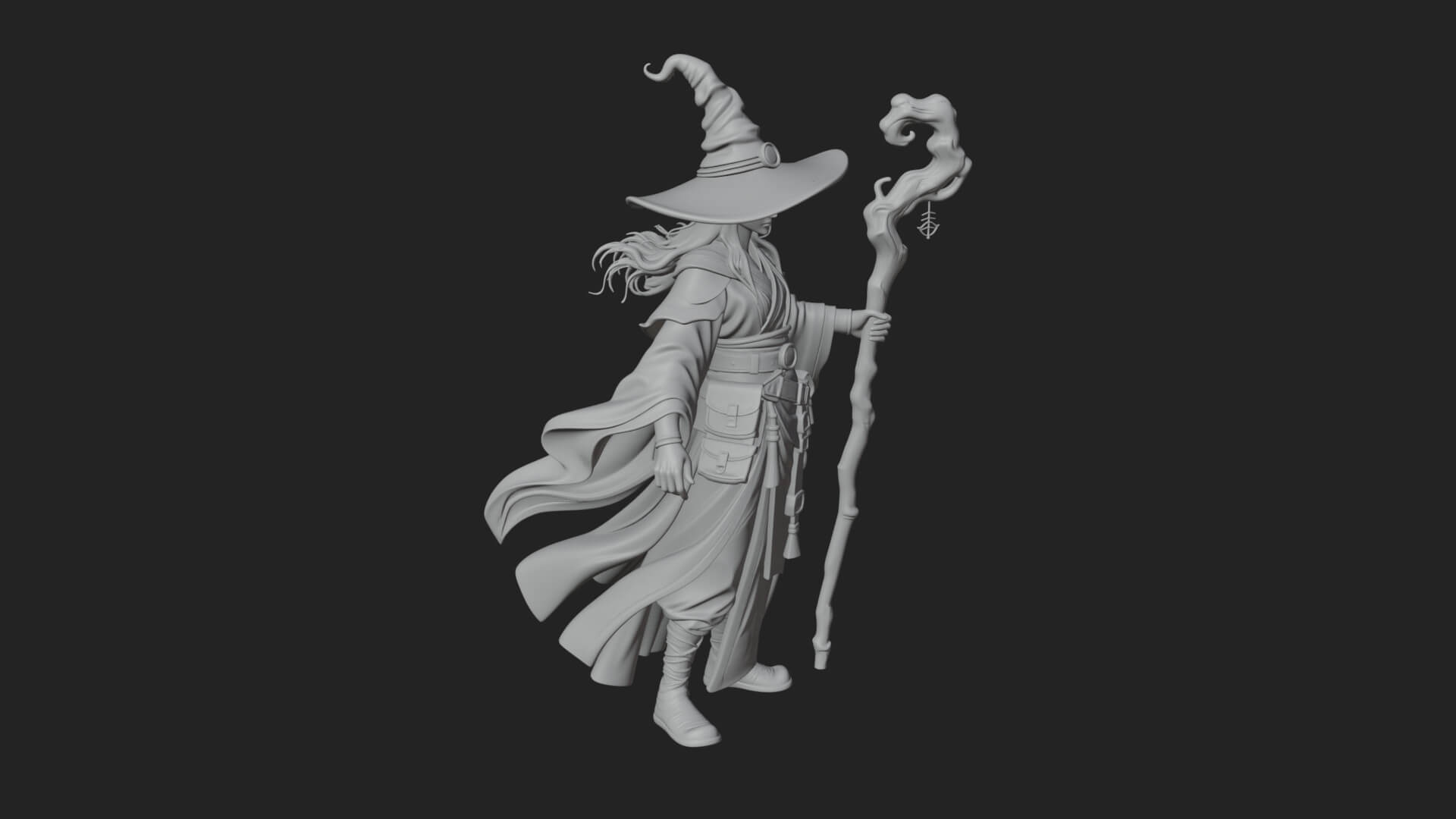 Witch Hat Sorcerer Statue Design 11 3D Print Model 3D Model
