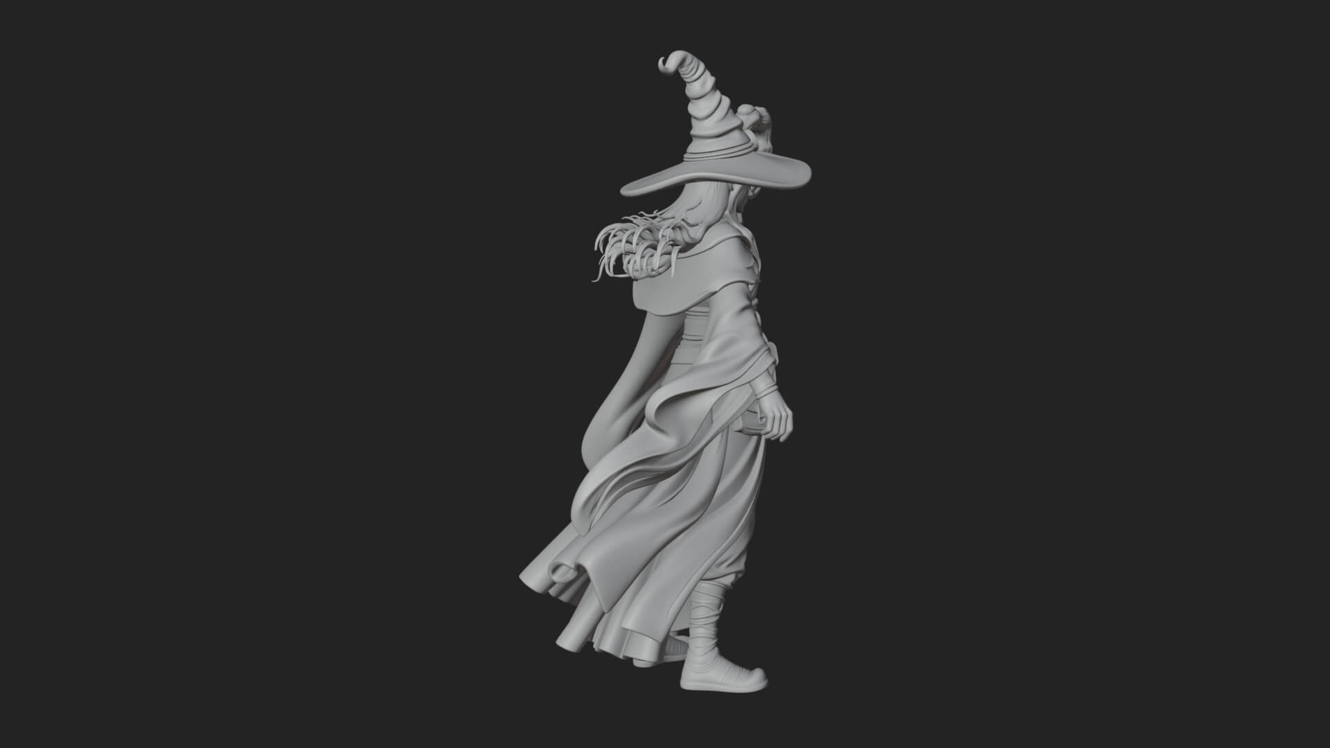 Witch Hat Sorcerer Statue Design 11 3D Print Model 3D Model