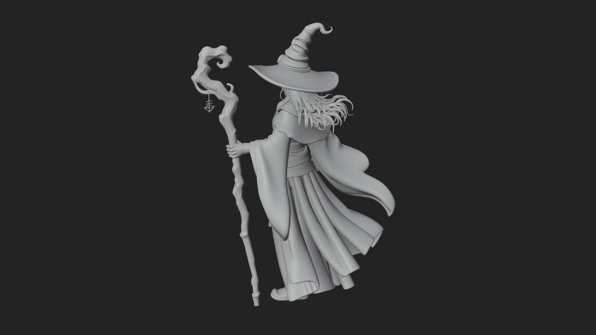 Witch Hat Sorcerer Statue Design 11 3D Print Model 3D Model