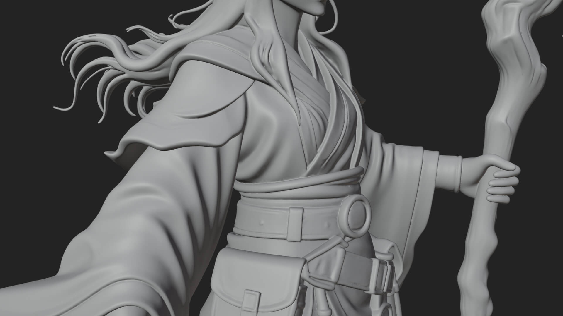 Witch Hat Sorcerer Statue Design 11 3D Print Model 3D Model