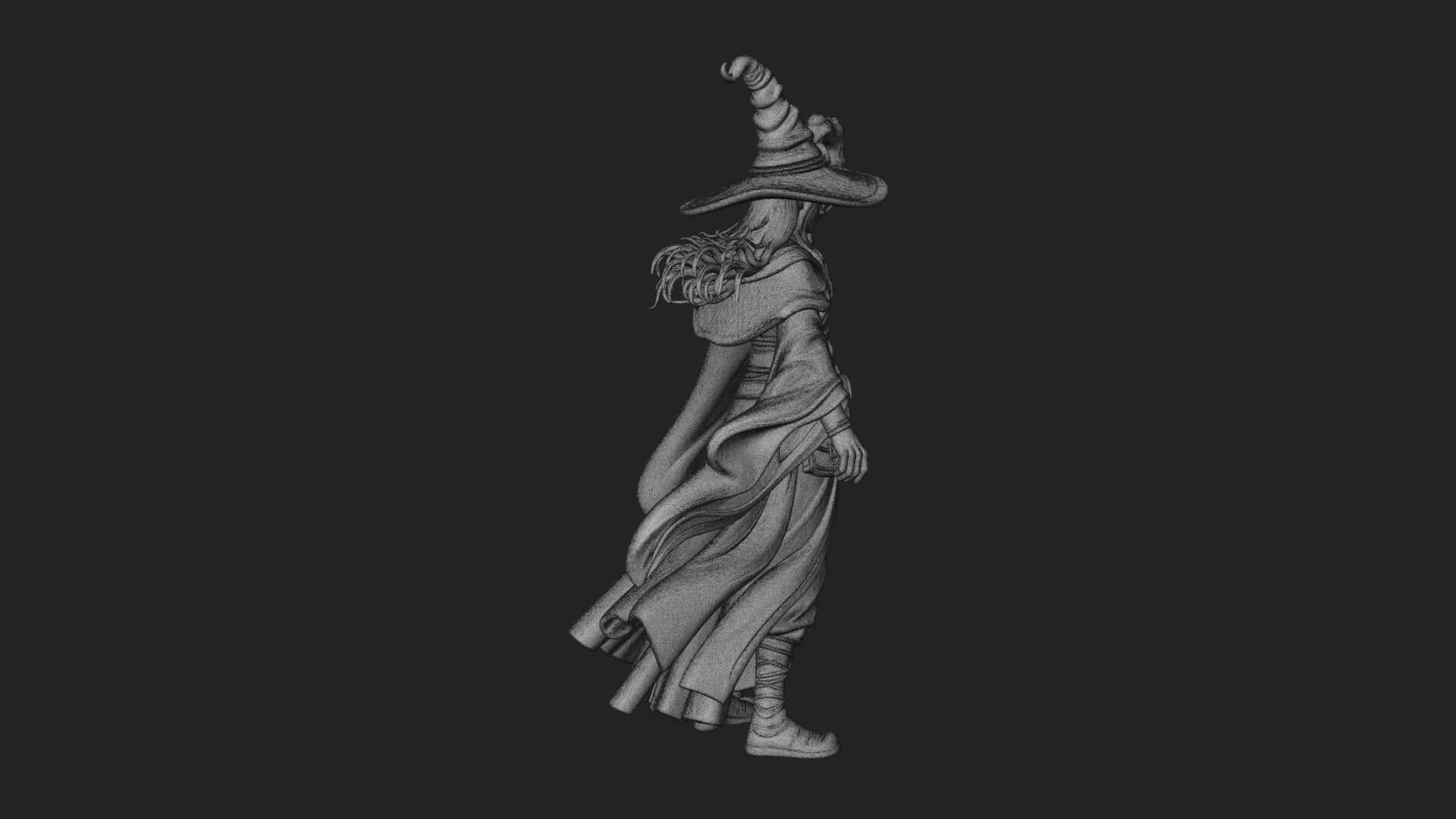 Witch Hat Sorcerer Statue Design 11 3D Print Model 3D Model