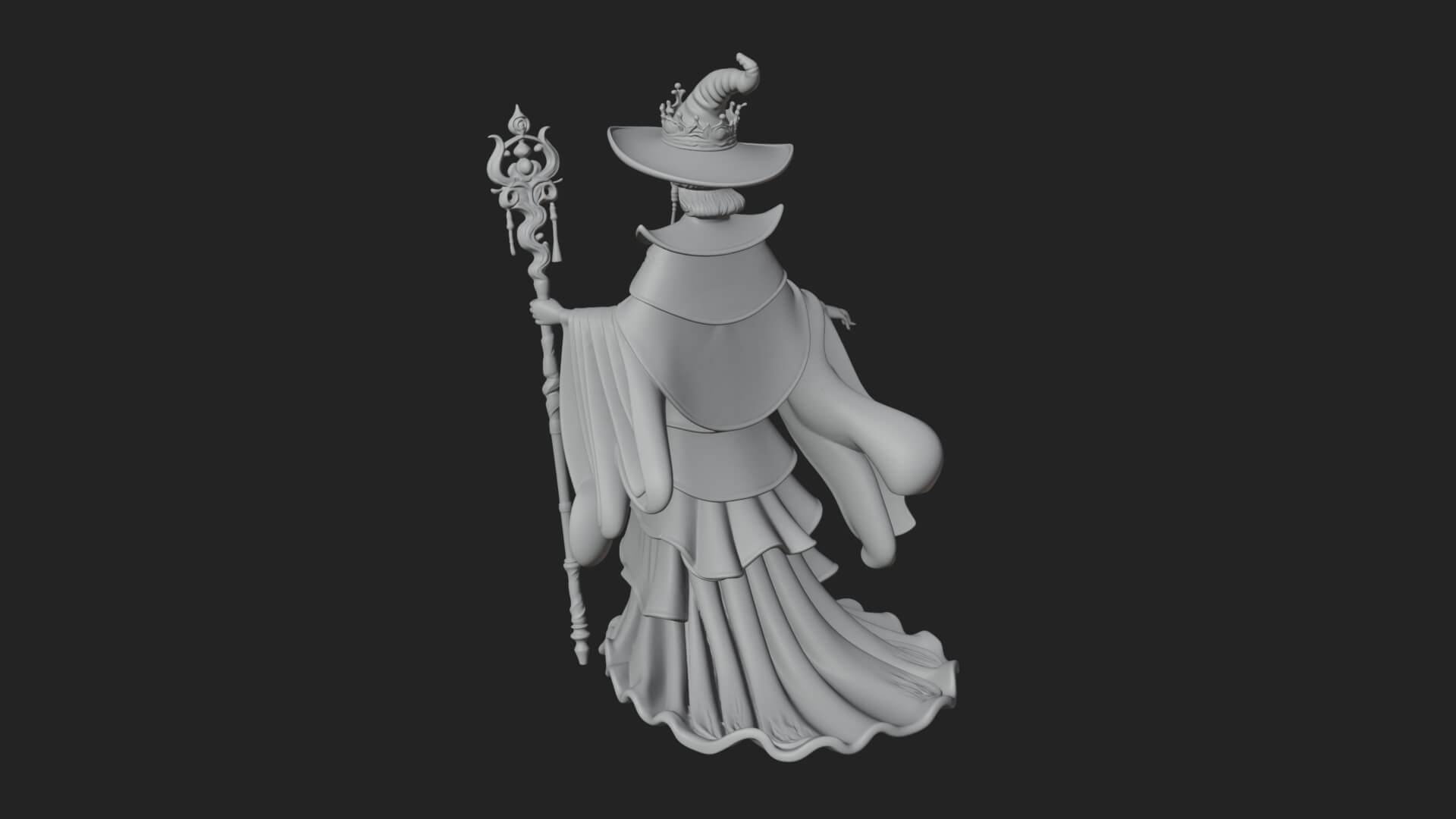 Witch Hat Sorcerer Statue Design 12 3D Print Model 3D Model