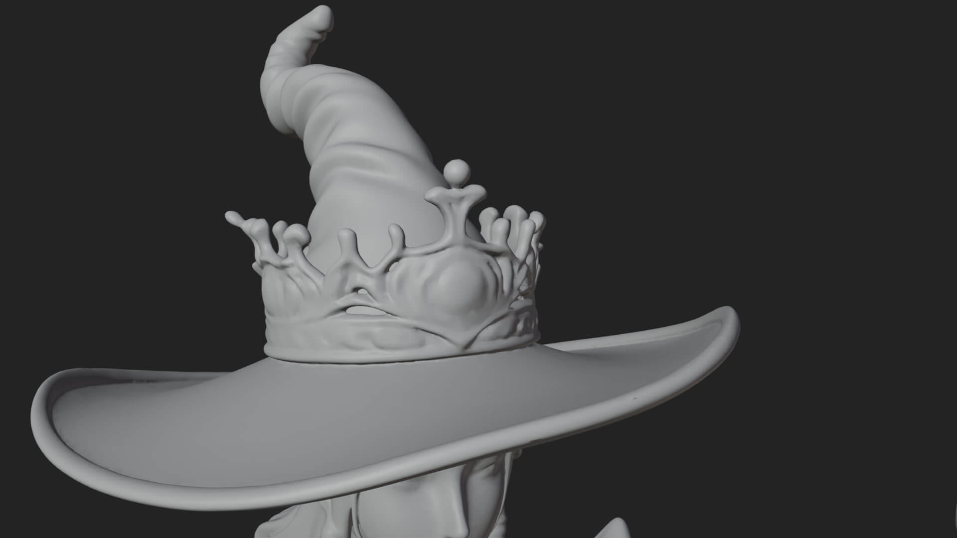 Witch Hat Sorcerer Statue Design 12 3D Print Model 3D Model