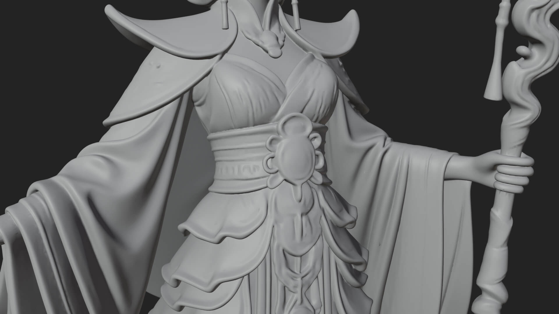 Witch Hat Sorcerer Statue Design 12 3D Print Model 3D Model