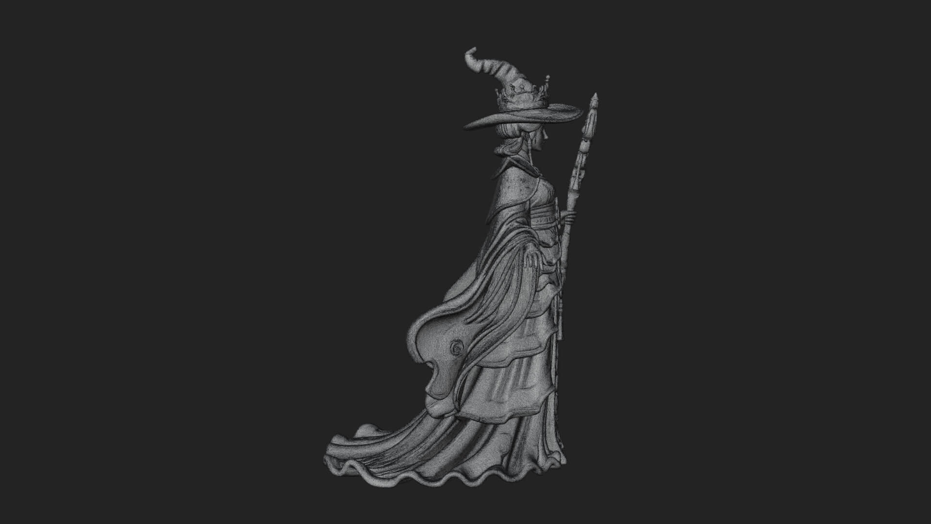 Witch Hat Sorcerer Statue Design 12 3D Print Model 3D Model
