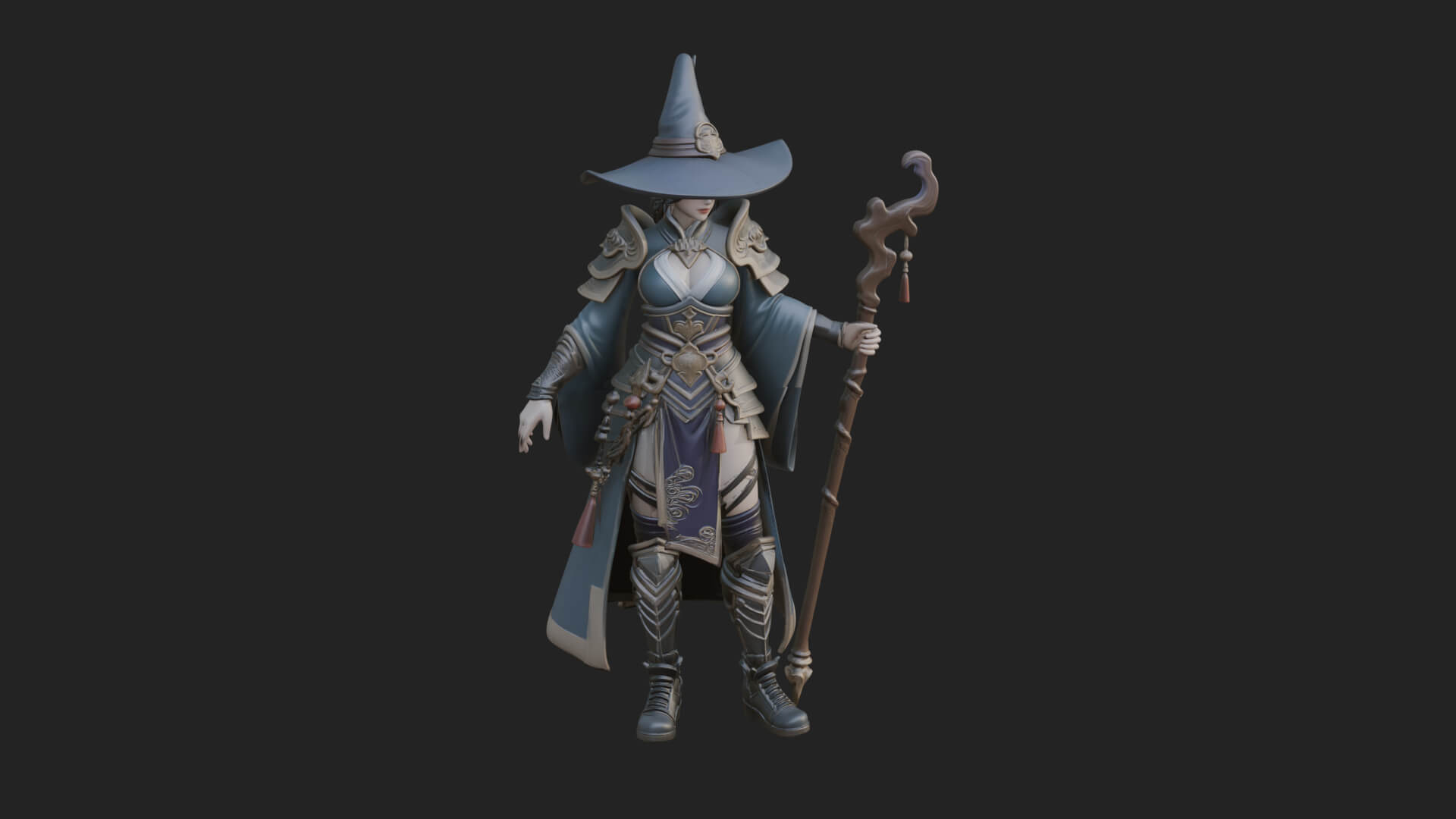 Witch Hat Sorcerer Statue Design 13 3D Print Model 3D Model