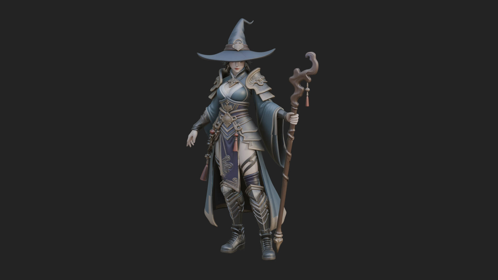 Witch Hat Sorcerer Statue Design 13 3D Print Model 3D Model