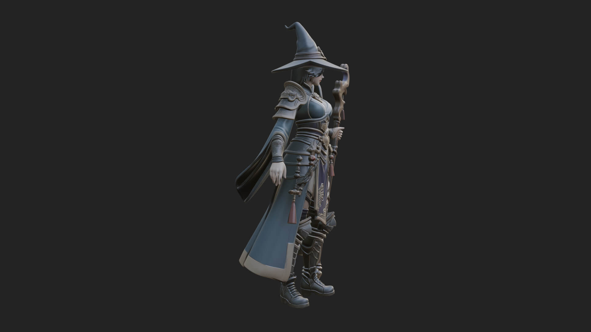 Witch Hat Sorcerer Statue Design 13 3D Print Model 3D Model