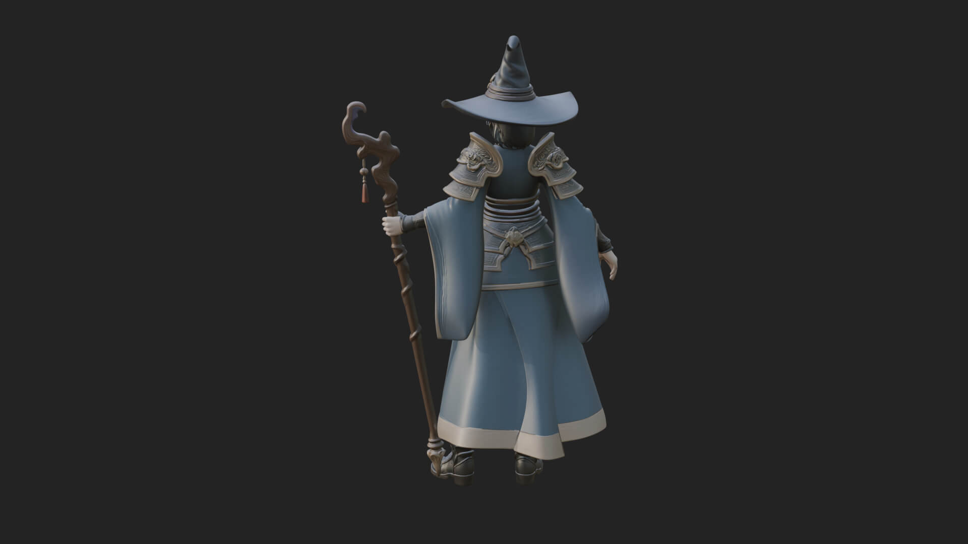 Witch Hat Sorcerer Statue Design 13 3D Print Model 3D Model