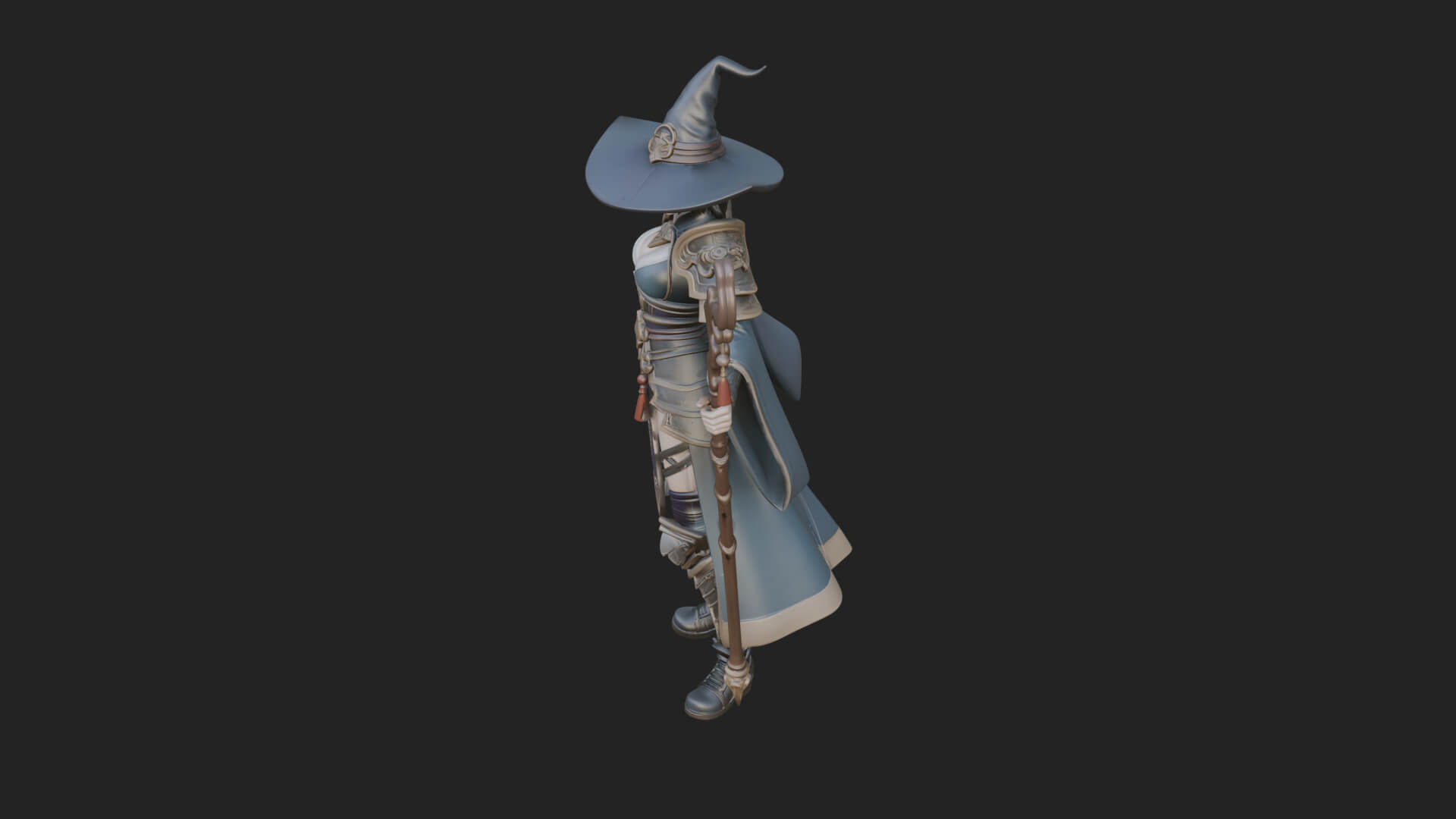 Witch Hat Sorcerer Statue Design 13 3D Print Model 3D Model
