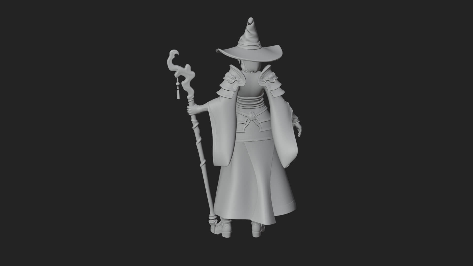 Witch Hat Sorcerer Statue Design 13 3D Print Model 3D Model