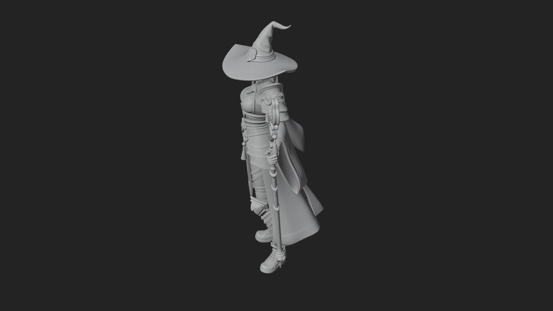 Witch Hat Sorcerer Statue Design 13 3D Print Model 3D Model