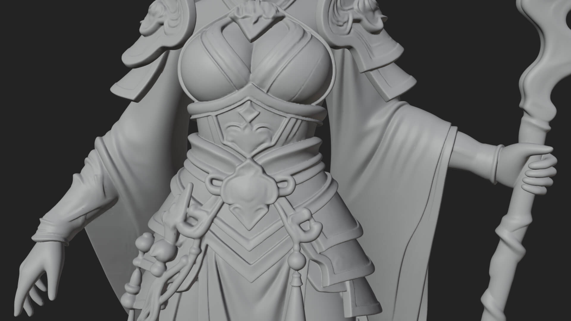 Witch Hat Sorcerer Statue Design 13 3D Print Model 3D Model