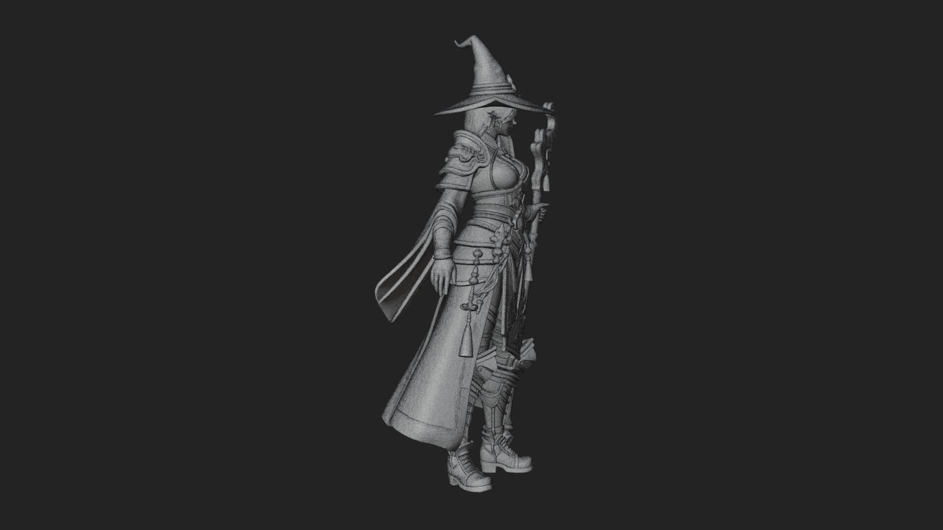 Witch Hat Sorcerer Statue Design 13 3D Print Model 3D Model