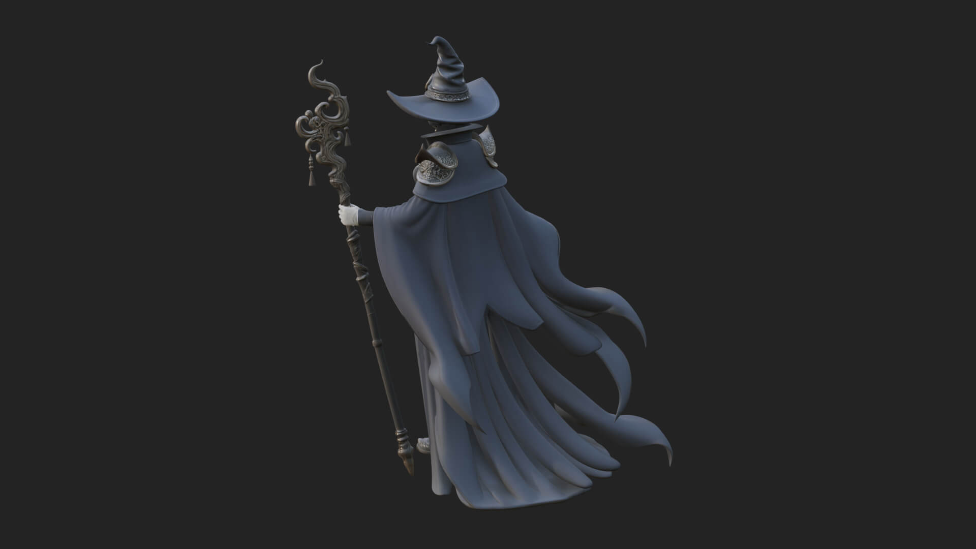 Witch Hat Sorcerer Statue Design 14 3D Print Model 3D Model